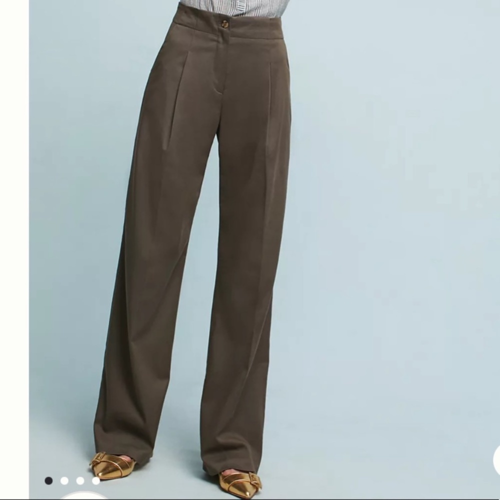 Anthropologie Essential Wide Leg Trouser 0 BLACK